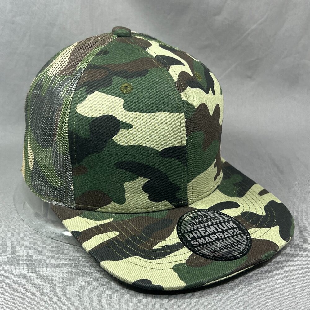 Max Headgear Woodland Camouflage Snapback Hat Camo Trucker Hunting Outdoor Mens